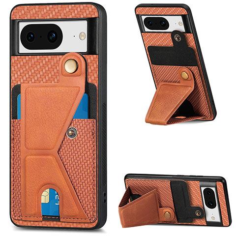 Funda Silicona Carcasa Ultrafina Goma con Magnetico S01D para Google Pixel 8 5G Marron