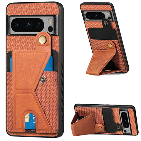 Funda Silicona Carcasa Ultrafina Goma con Magnetico S01D para Google Pixel 8 Pro 5G Marron