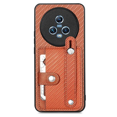 Funda Silicona Carcasa Ultrafina Goma con Magnetico S01D para Huawei Honor Magic5 5G Marron