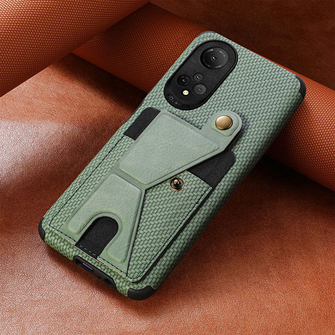 Funda Silicona Carcasa Ultrafina Goma con Magnetico S01D para Huawei Honor X7 Verde