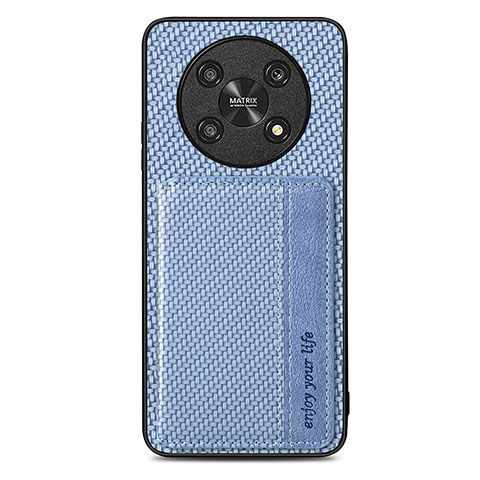 Funda Silicona Carcasa Ultrafina Goma con Magnetico S01D para Huawei Honor X9 5G Azul