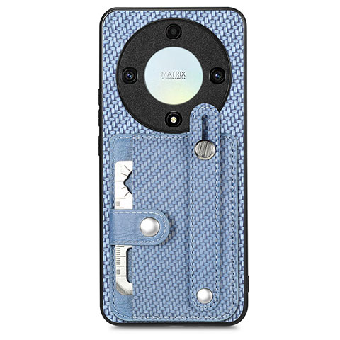 Funda Silicona Carcasa Ultrafina Goma con Magnetico S01D para Huawei Honor X9a 5G Azul