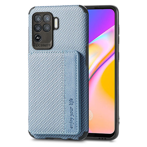 Funda Silicona Carcasa Ultrafina Goma con Magnetico S01D para Oppo A94 4G Azul