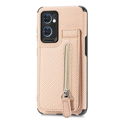 Funda Silicona Carcasa Ultrafina Goma con Magnetico S01D para Oppo Find X5 Lite 5G Oro