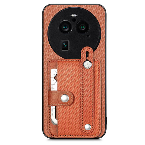 Funda Silicona Carcasa Ultrafina Goma con Magnetico S01D para Oppo Find X6 5G Marron