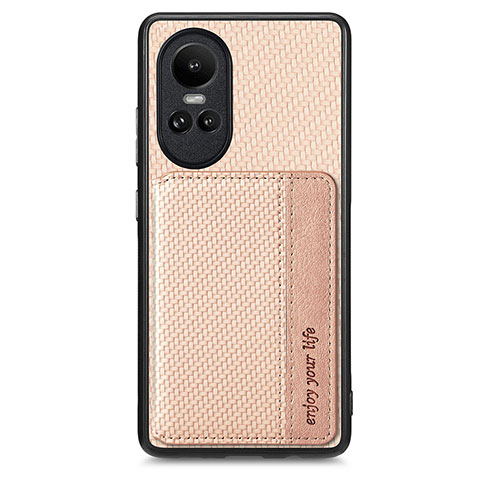 Funda Silicona Carcasa Ultrafina Goma con Magnetico S01D para Oppo Reno10 5G Oro