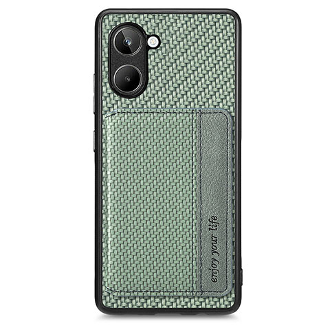 Funda Silicona Carcasa Ultrafina Goma con Magnetico S01D para Realme 10 4G Verde