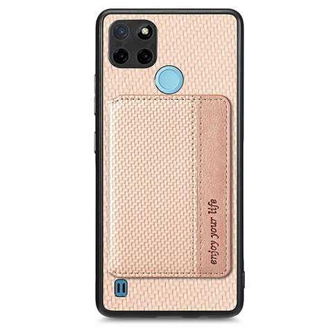 Funda Silicona Carcasa Ultrafina Goma con Magnetico S01D para Realme C21Y Oro