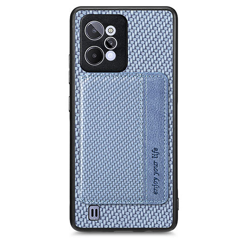 Funda Silicona Carcasa Ultrafina Goma con Magnetico S01D para Realme C31 Azul