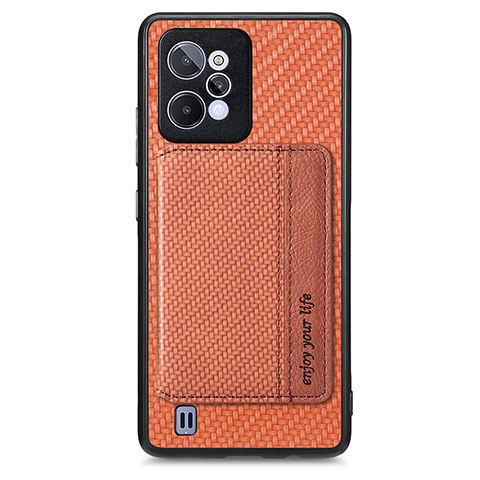 Funda Silicona Carcasa Ultrafina Goma con Magnetico S01D para Realme C31 Marron