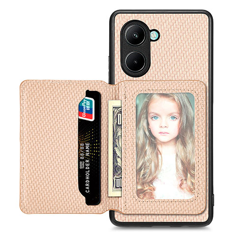 Funda Silicona Carcasa Ultrafina Goma con Magnetico S01D para Realme C33 (2023) Oro