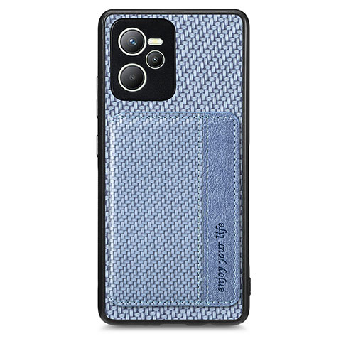 Funda Silicona Carcasa Ultrafina Goma con Magnetico S01D para Realme C35 Azul