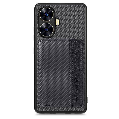 Funda Silicona Carcasa Ultrafina Goma con Magnetico S01D para Realme C55 Negro