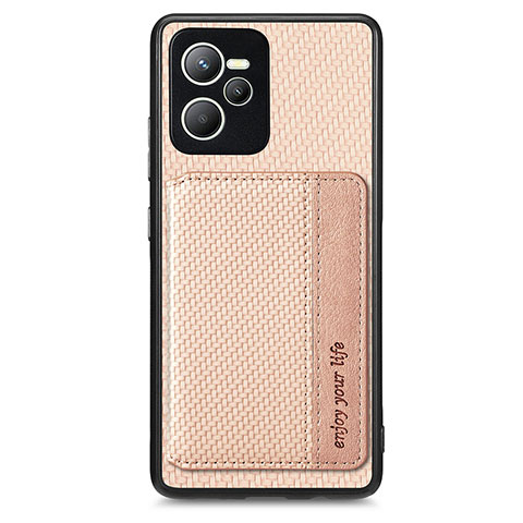 Funda Silicona Carcasa Ultrafina Goma con Magnetico S01D para Realme Narzo 50A Prime Oro