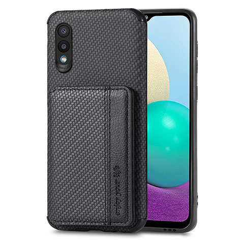 Funda Silicona Carcasa Ultrafina Goma con Magnetico S01D para Samsung Galaxy A02 Negro