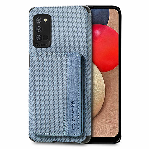 Funda Silicona Carcasa Ultrafina Goma con Magnetico S01D para Samsung Galaxy A03s Azul