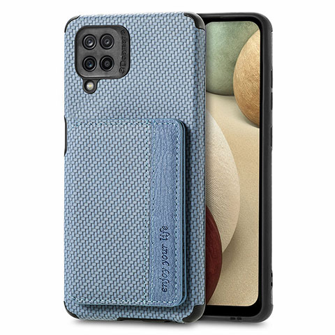 Funda Silicona Carcasa Ultrafina Goma con Magnetico S01D para Samsung Galaxy A12 5G Azul