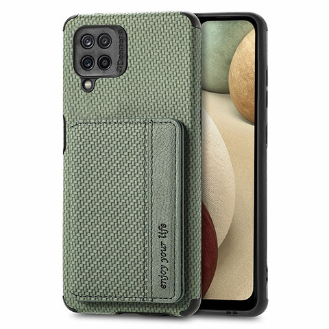 Funda Silicona Carcasa Ultrafina Goma con Magnetico S01D para Samsung Galaxy A12 5G Verde