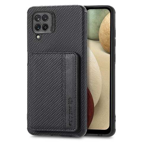 Funda Silicona Carcasa Ultrafina Goma con Magnetico S01D para Samsung Galaxy A12 Negro