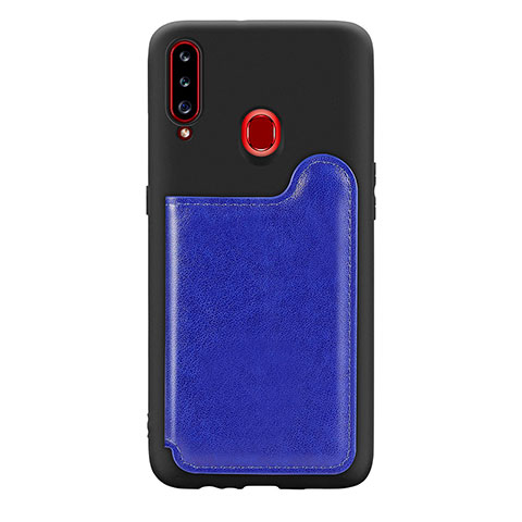 Funda Silicona Carcasa Ultrafina Goma con Magnetico S01D para Samsung Galaxy A20s Azul