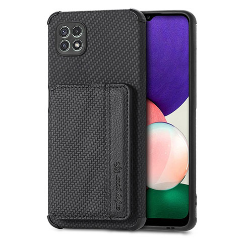 Funda Silicona Carcasa Ultrafina Goma con Magnetico S01D para Samsung Galaxy A22 5G Negro