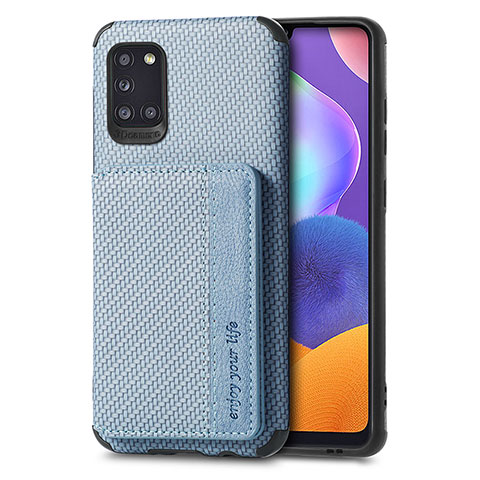 Funda Silicona Carcasa Ultrafina Goma con Magnetico S01D para Samsung Galaxy A31 Azul