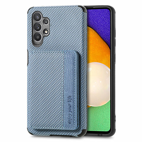 Funda Silicona Carcasa Ultrafina Goma con Magnetico S01D para Samsung Galaxy A32 5G Azul