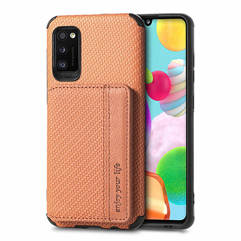 Funda Silicona Carcasa Ultrafina Goma con Magnetico S01D para Samsung Galaxy A41 Marron