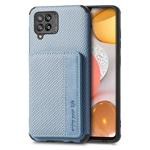 Funda Silicona Carcasa Ultrafina Goma con Magnetico S01D para Samsung Galaxy A42 5G Azul