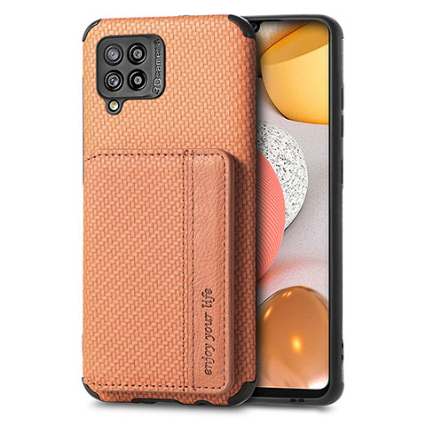 Funda Silicona Carcasa Ultrafina Goma con Magnetico S01D para Samsung Galaxy A42 5G Marron