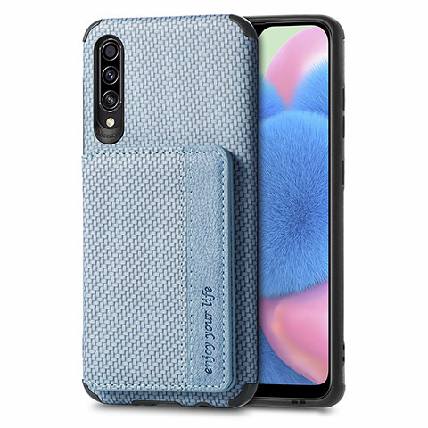 Funda Silicona Carcasa Ultrafina Goma con Magnetico S01D para Samsung Galaxy A50S Azul