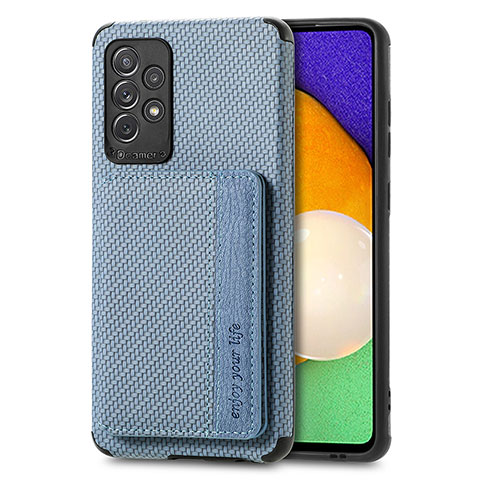 Funda Silicona Carcasa Ultrafina Goma con Magnetico S01D para Samsung Galaxy A52 4G Azul