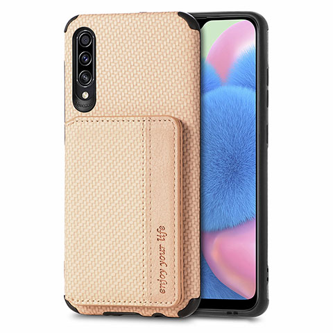 Funda Silicona Carcasa Ultrafina Goma con Magnetico S01D para Samsung Galaxy A70 Oro