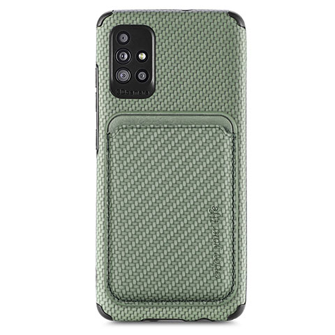 Funda Silicona Carcasa Ultrafina Goma con Magnetico S01D para Samsung Galaxy A71 4G A715 Verde