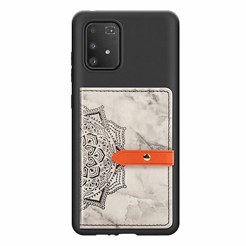 Funda Silicona Carcasa Ultrafina Goma con Magnetico S01D para Samsung Galaxy A91 Negro