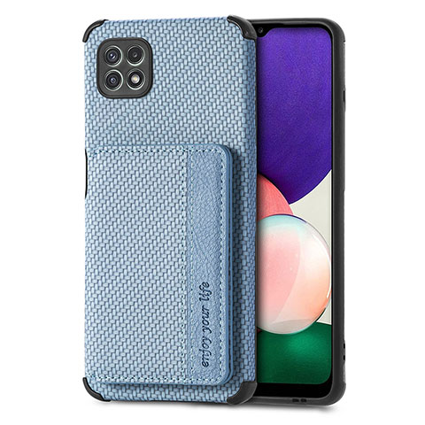 Funda Silicona Carcasa Ultrafina Goma con Magnetico S01D para Samsung Galaxy F42 5G Azul