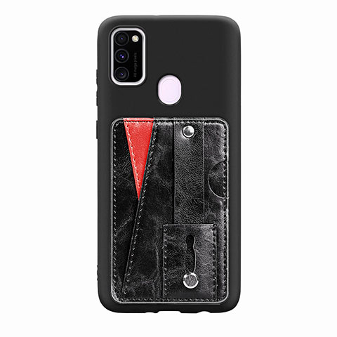 Funda Silicona Carcasa Ultrafina Goma con Magnetico S01D para Samsung Galaxy M30s Negro