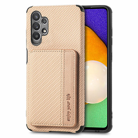 Funda Silicona Carcasa Ultrafina Goma con Magnetico S01D para Samsung Galaxy M32 5G Oro