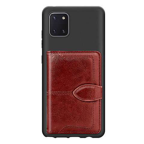 Funda Silicona Carcasa Ultrafina Goma con Magnetico S01D para Samsung Galaxy M60s Marron