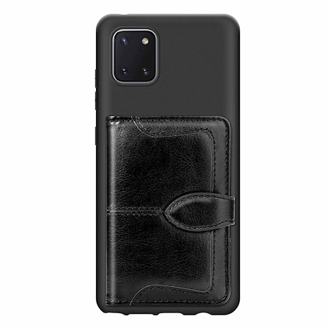 Funda Silicona Carcasa Ultrafina Goma con Magnetico S01D para Samsung Galaxy M60s Negro