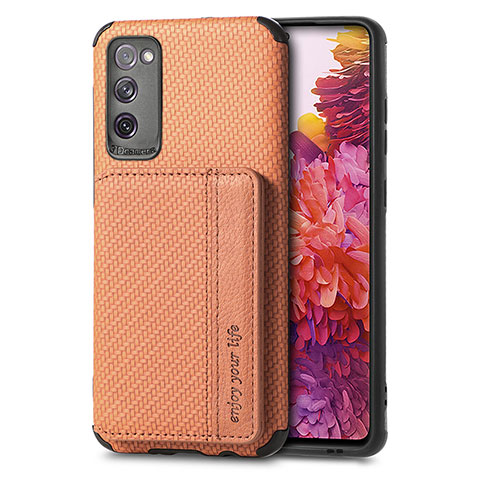 Funda Silicona Carcasa Ultrafina Goma con Magnetico S01D para Samsung Galaxy S20 FE (2022) 5G Marron