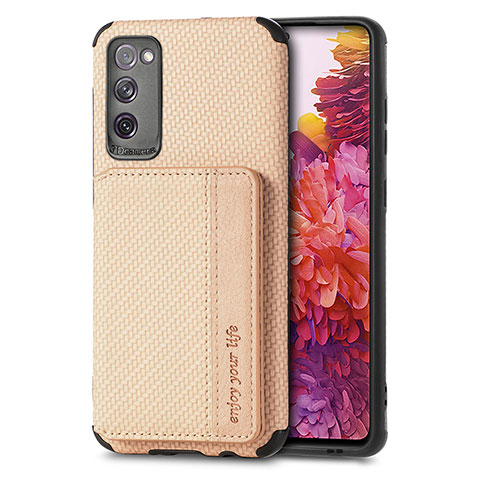 Funda Silicona Carcasa Ultrafina Goma con Magnetico S01D para Samsung Galaxy S20 FE 4G Oro