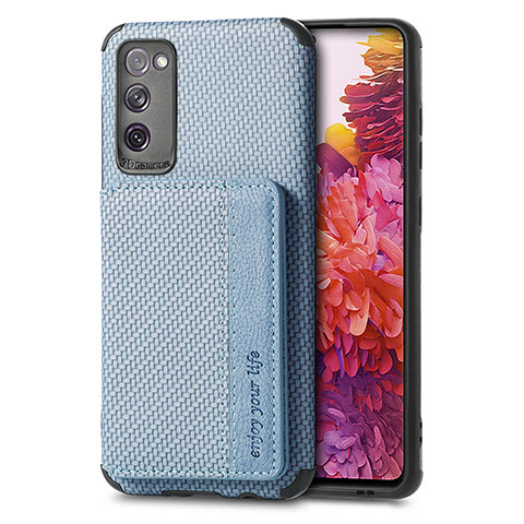 Funda Silicona Carcasa Ultrafina Goma con Magnetico S01D para Samsung Galaxy S20 FE 5G Azul