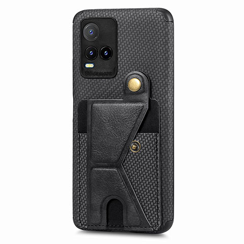 Funda Silicona Carcasa Ultrafina Goma con Magnetico S01D para Vivo Y21 Negro