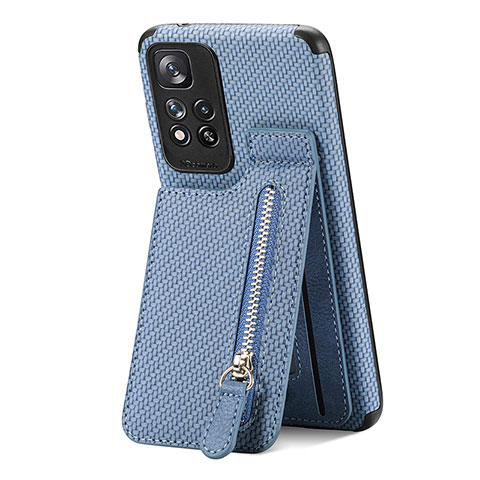 Funda Silicona Carcasa Ultrafina Goma con Magnetico S01D para Xiaomi Mi 11i 5G (2022) Azul