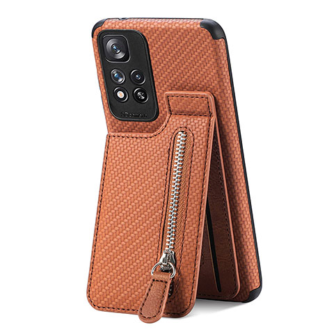 Funda Silicona Carcasa Ultrafina Goma con Magnetico S01D para Xiaomi Mi 11i 5G (2022) Marron