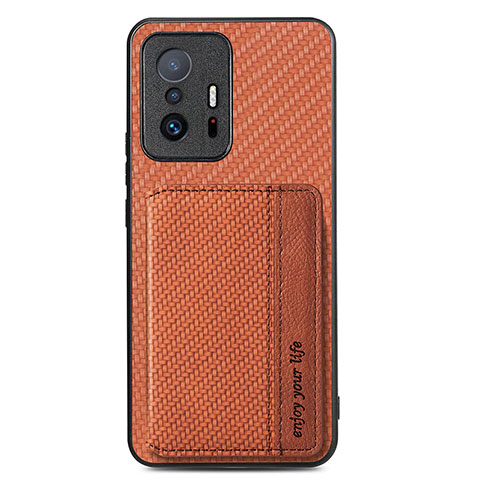 Funda Silicona Carcasa Ultrafina Goma con Magnetico S01D para Xiaomi Mi 11T 5G Marron