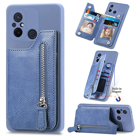 Funda Silicona Carcasa Ultrafina Goma con Magnetico S01D para Xiaomi Poco C55 Azul