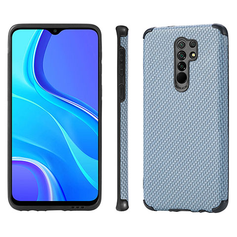 Funda Silicona Carcasa Ultrafina Goma con Magnetico S01D para Xiaomi Poco M2 Azul