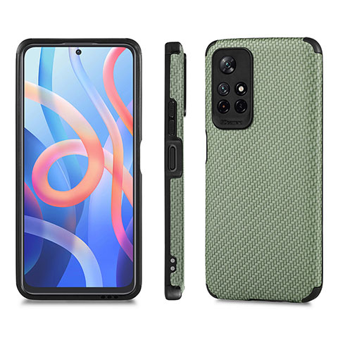 Funda Silicona Carcasa Ultrafina Goma con Magnetico S01D para Xiaomi Poco M4 Pro 5G Verde